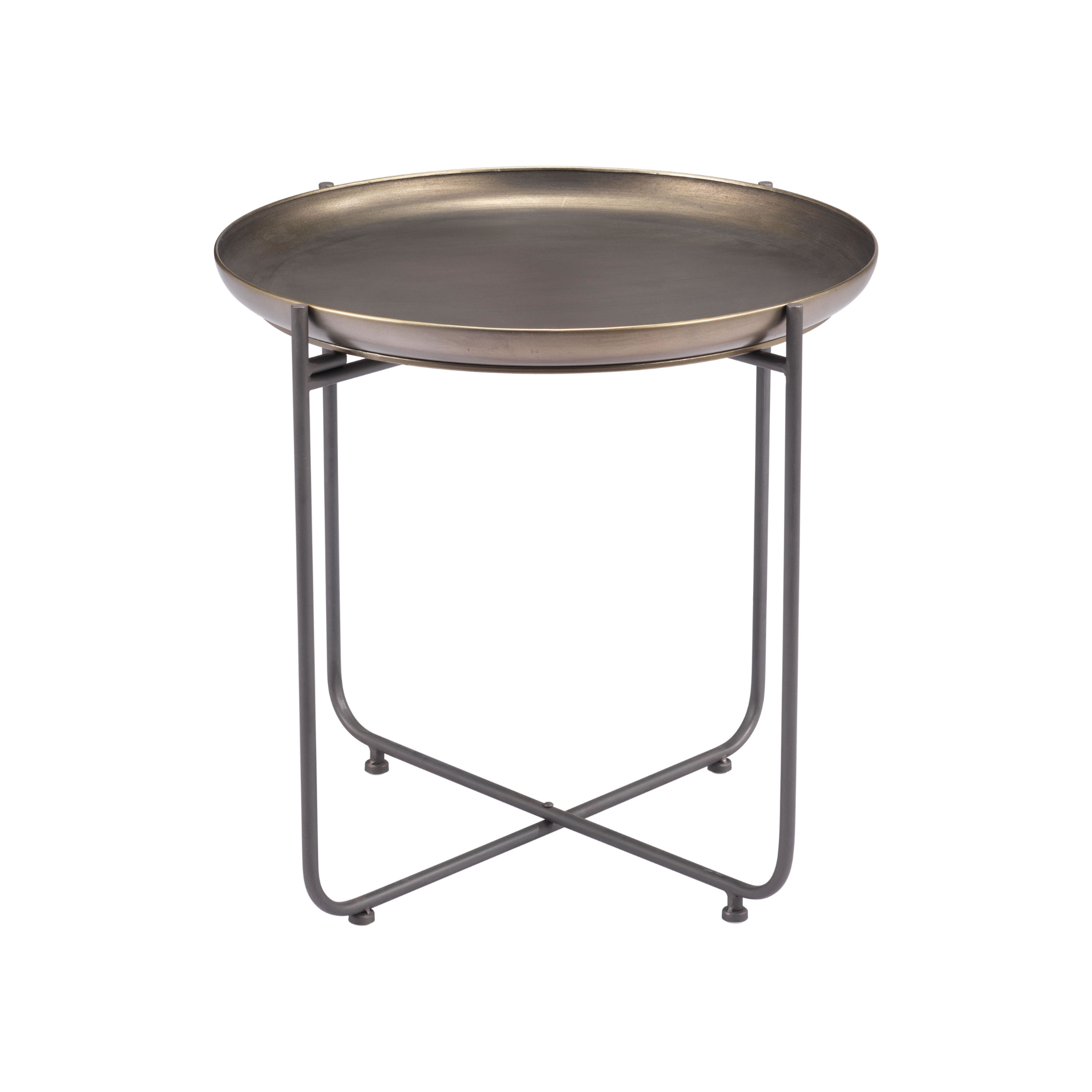 Mesa Lateral Bronson vista frontal sobre fondo blanco