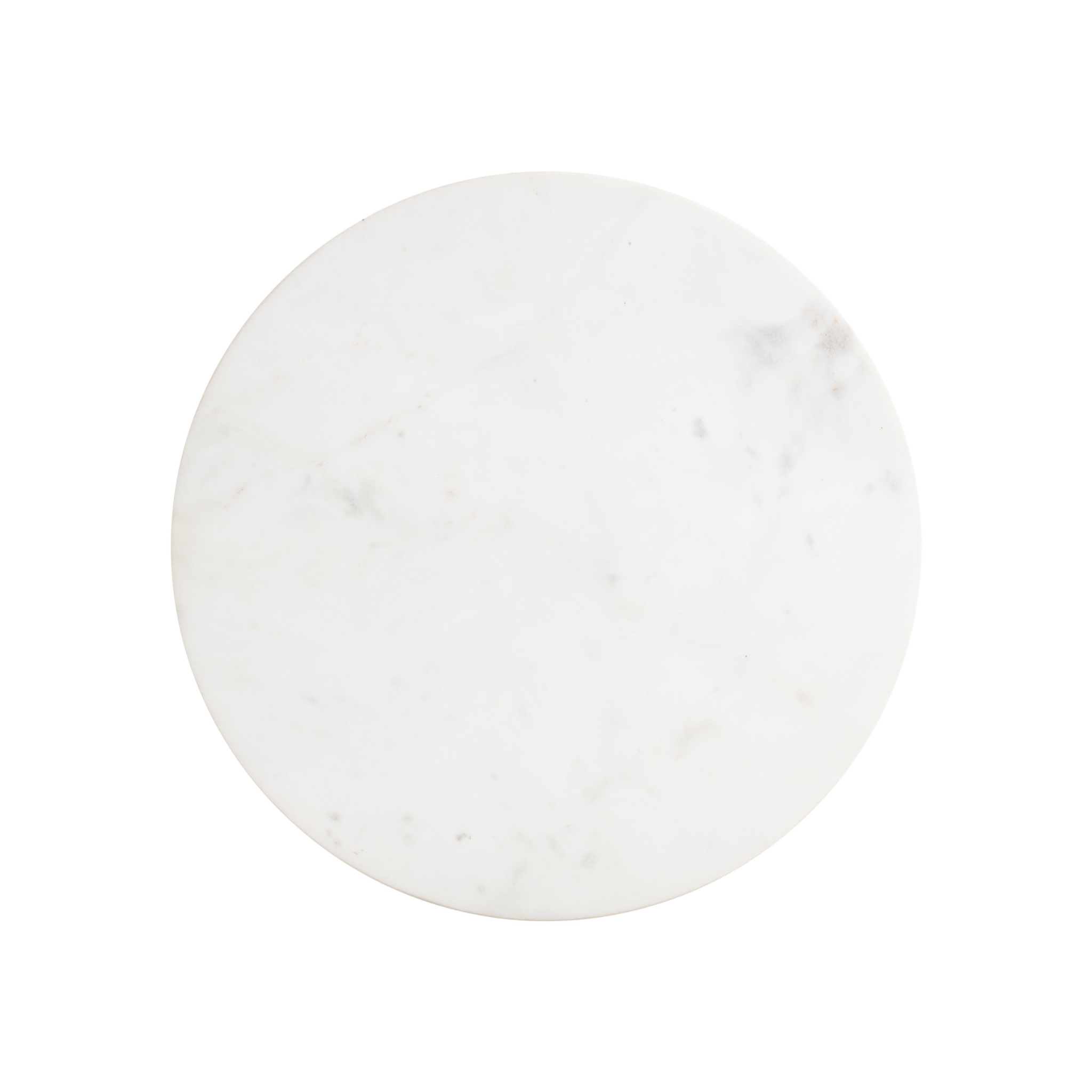 Vista superior de la cubierta de mármol blanco de la mesa Revna.