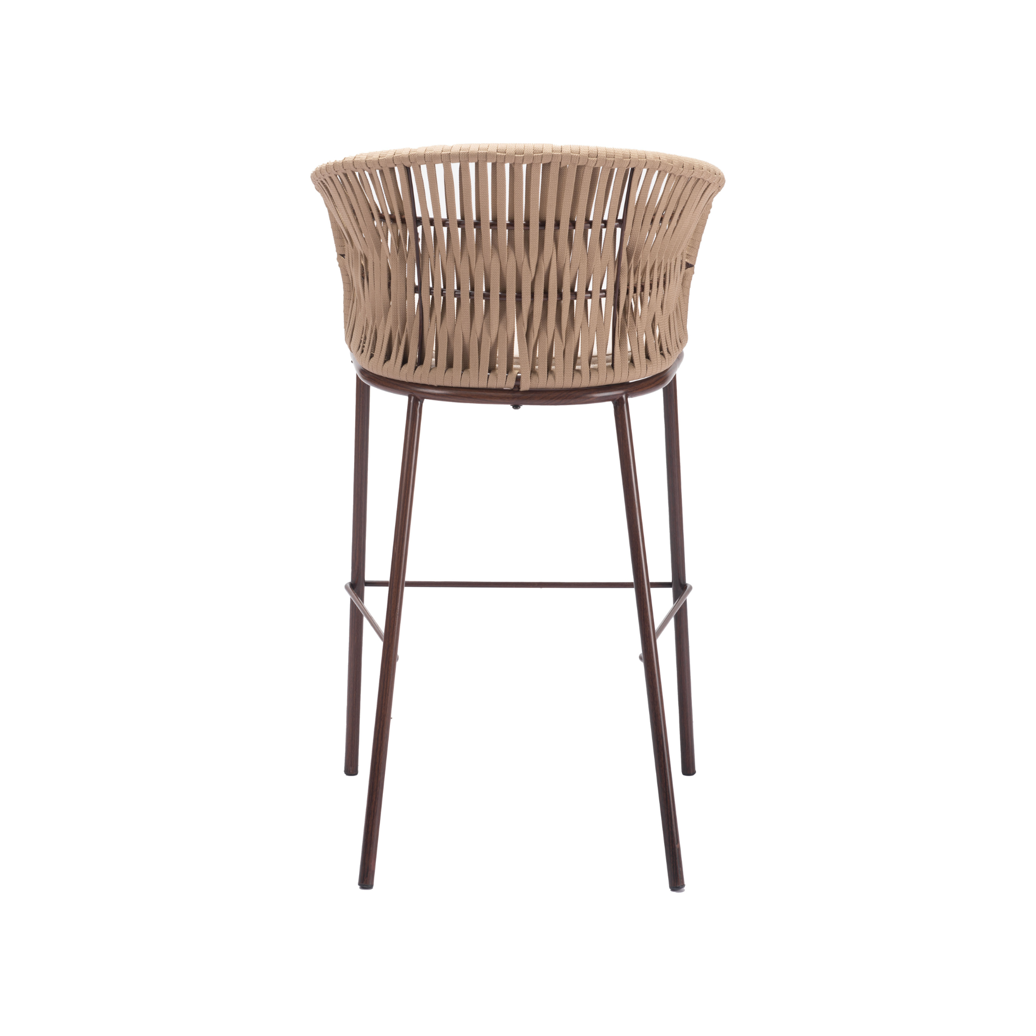 Vista trasera del Banco Tana natural con detalle tejido